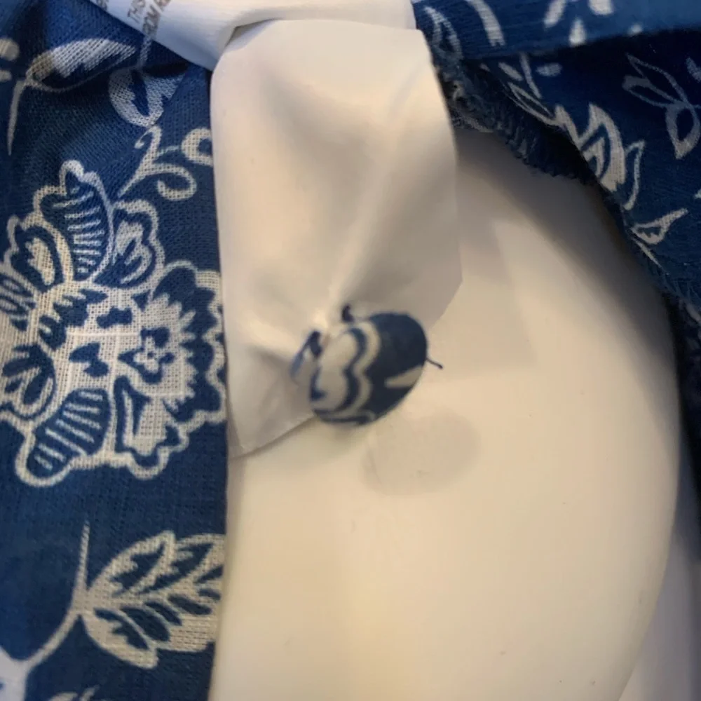 Boden Blue and White Floral Blouse